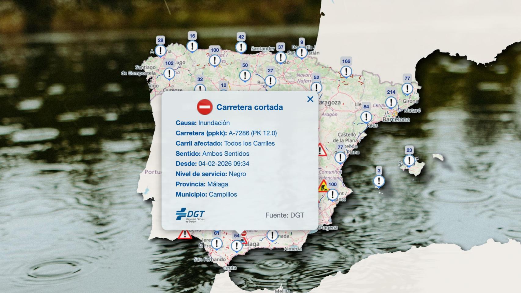 el 'google maps' de las carreteras afectadas por inundaciones que te ayudará a decidir si coger el coche