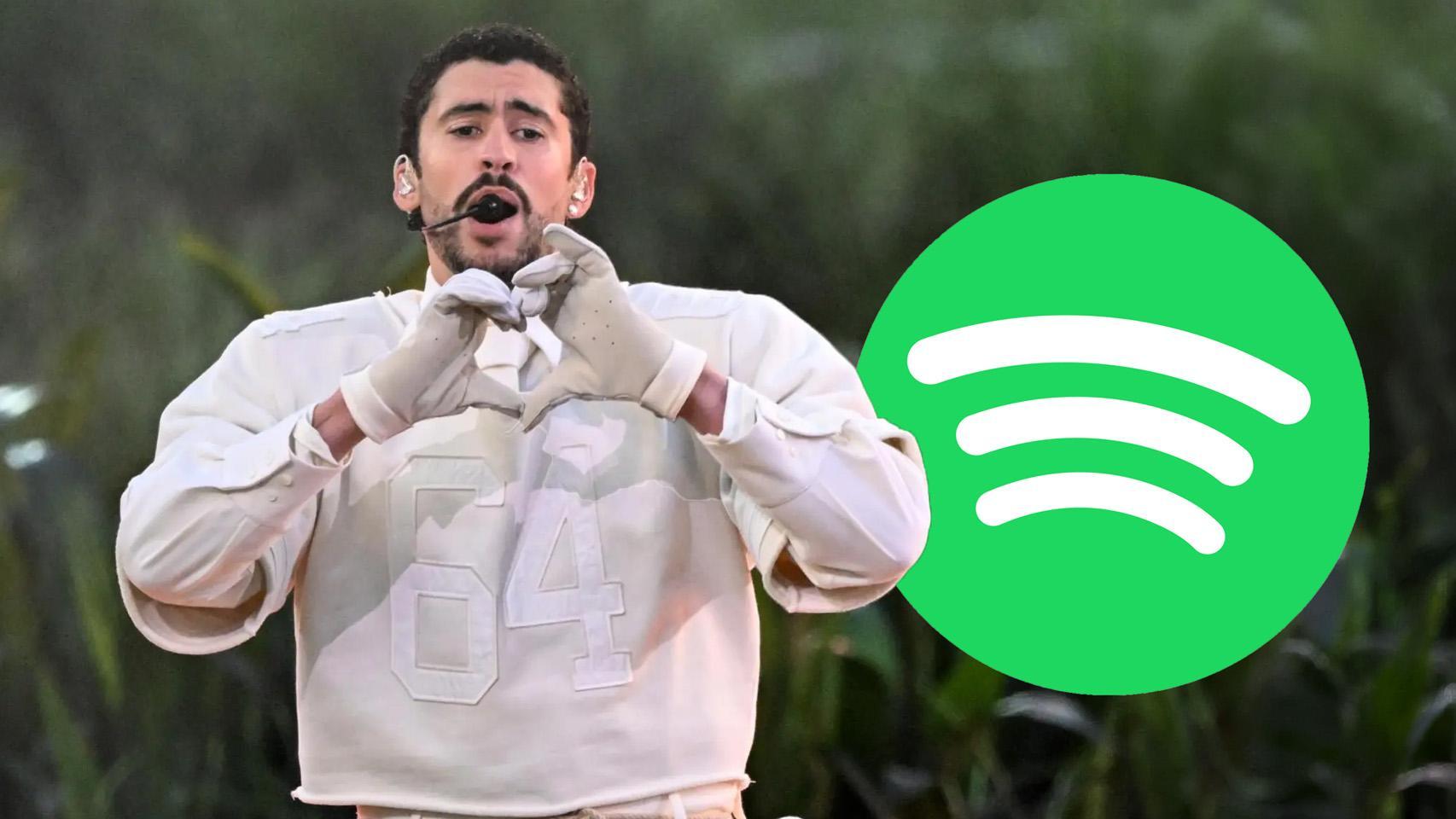 bad bunny arrasa en spotify en españa tras su actuación en la super bowl: las escuchas se disparan más del 85%
